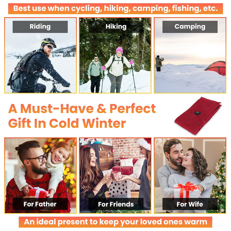 1Pc Electric Heated Winter Scarf USB Heating Neck Wrap Unisex Heated Neck Shawl Soft Warm Scarves With 3 Heating Modes For Outdoor Cycling Skiing Skating Winter Activities - Serenity Spaces