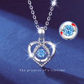 S925 Beating Heart - shaped Necklace Women Luxury Love Rhinestones Necklace Jewelry Gift For Valentine&