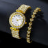 Fashion Jewelry 2pcs Luxury Fashion Women Watch Set Silver Strap Ladies Quartz Wristwatch Alloy Bracelet For Ladies Jewelry Set Clock Gift - Serenity Spaces