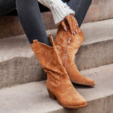 Pointed boots suede denim boots - Serenity Spaces