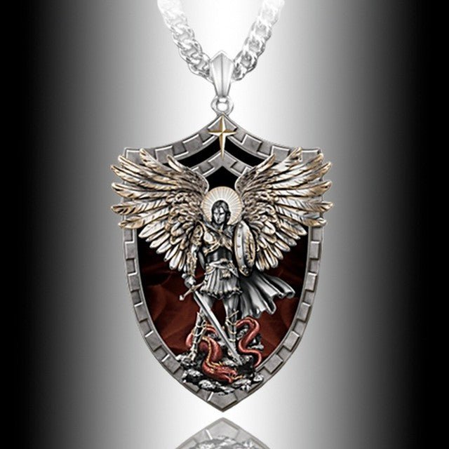 Warrior Guardian Holy Angel St. Michaels Pendant Necklace - Serenity Spaces