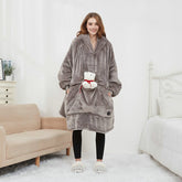 USB Heated Wearable Blanket Oversized Lazy Hoodie With Large Heating Area Back Cozy Warm Sherpa Hoodie Blanket No Battery Pack - Serenity Spaces