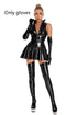 Patent PU Leather Mirror Lingerie Women Tight One Piece Dress - Serenity Spaces