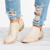 Autumn Women Shoes Retro High Heel Ankle Boots - Serenity Spaces