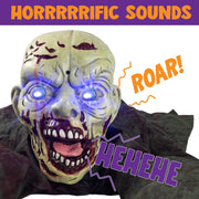 Halloween Groundbreaker Animated Halloween Decorations Zombie with Creepy Sound and Flashing Eyes,Outdoor Scary Halloween Yard Decorations,Haunted House Decorations