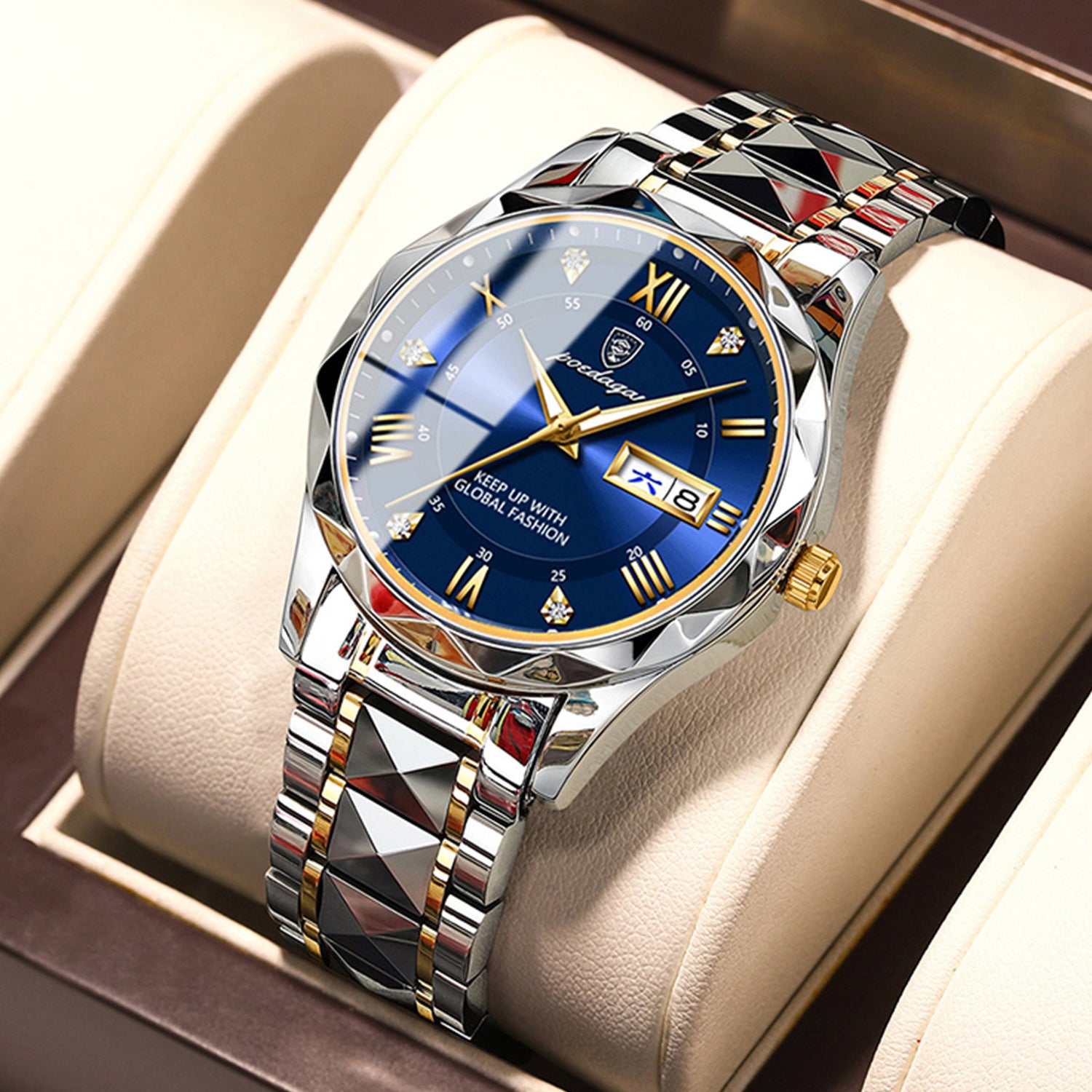 Men's Waterproof Double Calendar Luminous Quartz Watch - Serenity Spaces