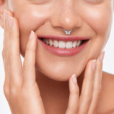 Fashion Butterfly Inlaid Zircon Closed Ring Nose Ring Stud Earrings Titanium Alloy Human Body Piercing Accessories - Serenity Spaces