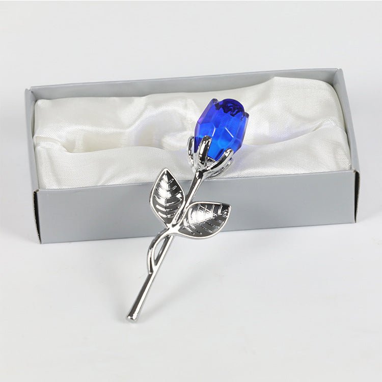 Metal Crystal Rose Decorations - Serenity Spaces