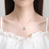 S925 Beating Heart - shaped Necklace Women Luxury Love Rhinestones Necklace Jewelry Gift For Valentine&