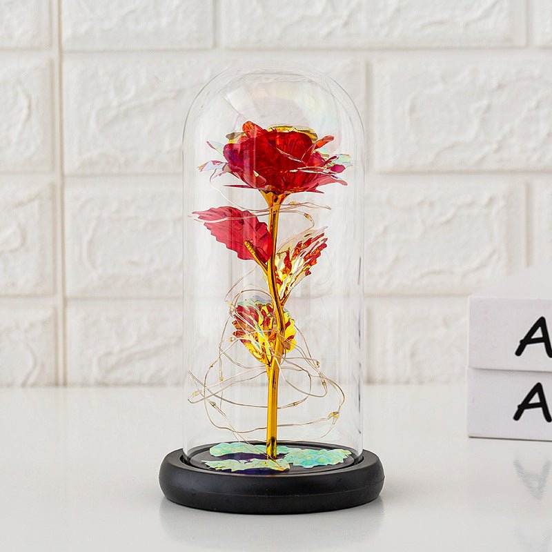 Preserved flower glass cover rose flower glass cover gift gifts - Serenity Spaces