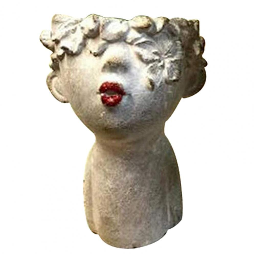 Resin Garden Faces Flower Pots Home Decor - Serenity Spaces