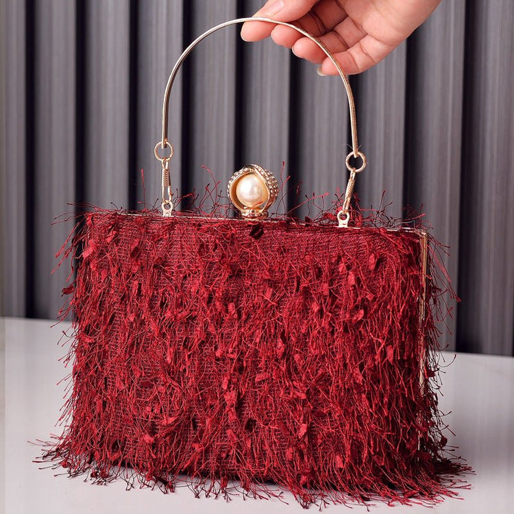 Tassel Handbags Women Dress Party Evening Bag Fashion Luxury Designer Square Bags Crossbody Shoulder Bag Ladies - Serenity Spaces