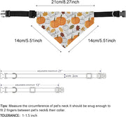 Thanksgiving Day Pet Triangle Scarf for Small Medium Large Dogs Cats Pets Pumpkin Leaf Fall Autumn Thanksgiving Dog Bandana Dog Accessories Collar