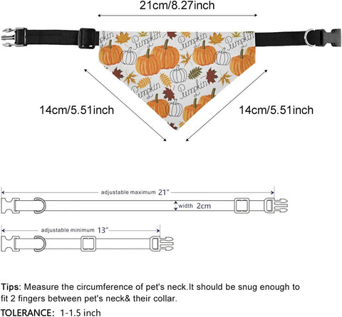 Thanksgiving Day Pet Triangle Scarf for Small Medium Large Dogs Cats Pets Pumpkin Leaf Fall Autumn Thanksgiving Dog Bandana Dog Accessories Collar