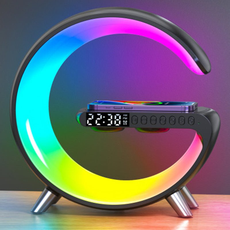 New Intelligent G Shaped LED Lamp Bluetooth Speake Wireless Charger Atmosphere Lamp App Control For Bedroom Home Decor - Serenity Spaces