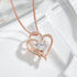Zircon Double Love Necklace With Rhinestones Ins Personalized Heart - shaped Necklace Clavicle Chain Jewelry For Women Valentine&