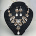 Rhinestone Pearl Earrings And Necklace Set Women - Serenity Spaces