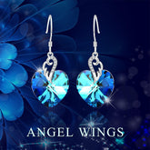 Austrian Crystal Heart Drop Dangle Earrings for Women Sterling Silver Heart Earrings Christmas Gift Birthday Gift Anniversary Jewelry Gift for Women - Serenity Spaces