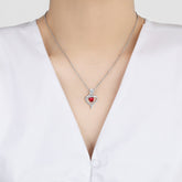 Rose Heart - shaped Necklace With Rhinestones Fashion Everlasting Flower Love Necklace For Women Valentine&