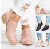 Autumn Women Shoes Retro High Heel Ankle Boots - Serenity Spaces