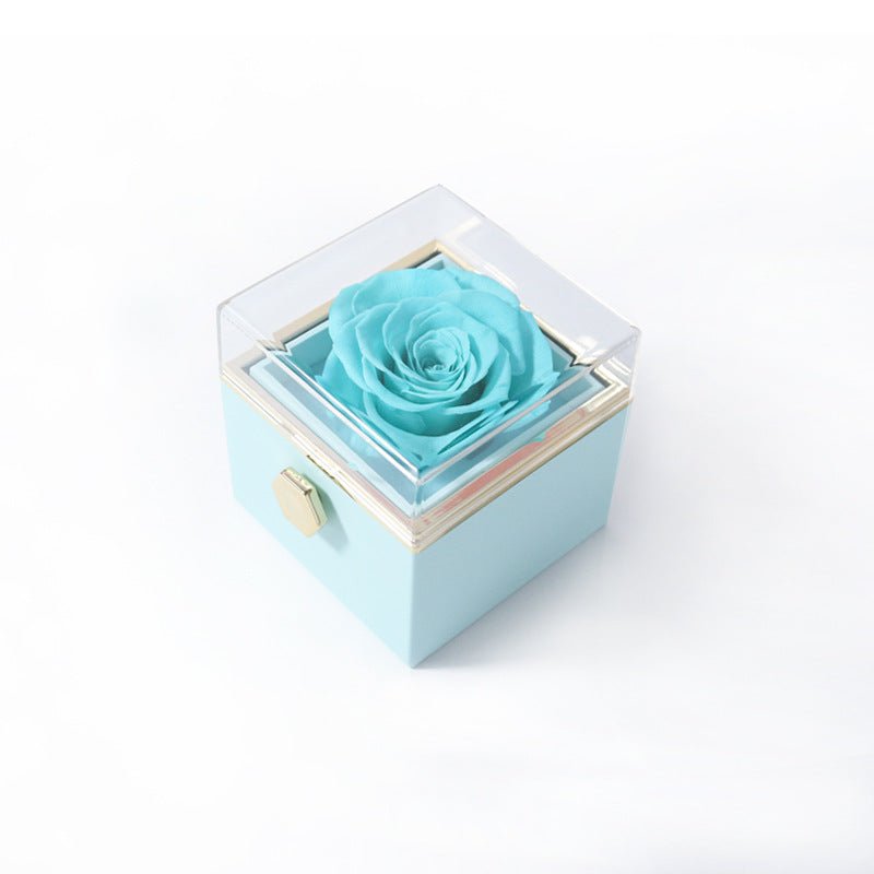 Fashion Acrylic Rotating Rose Jewelry Box - Serenity Spaces