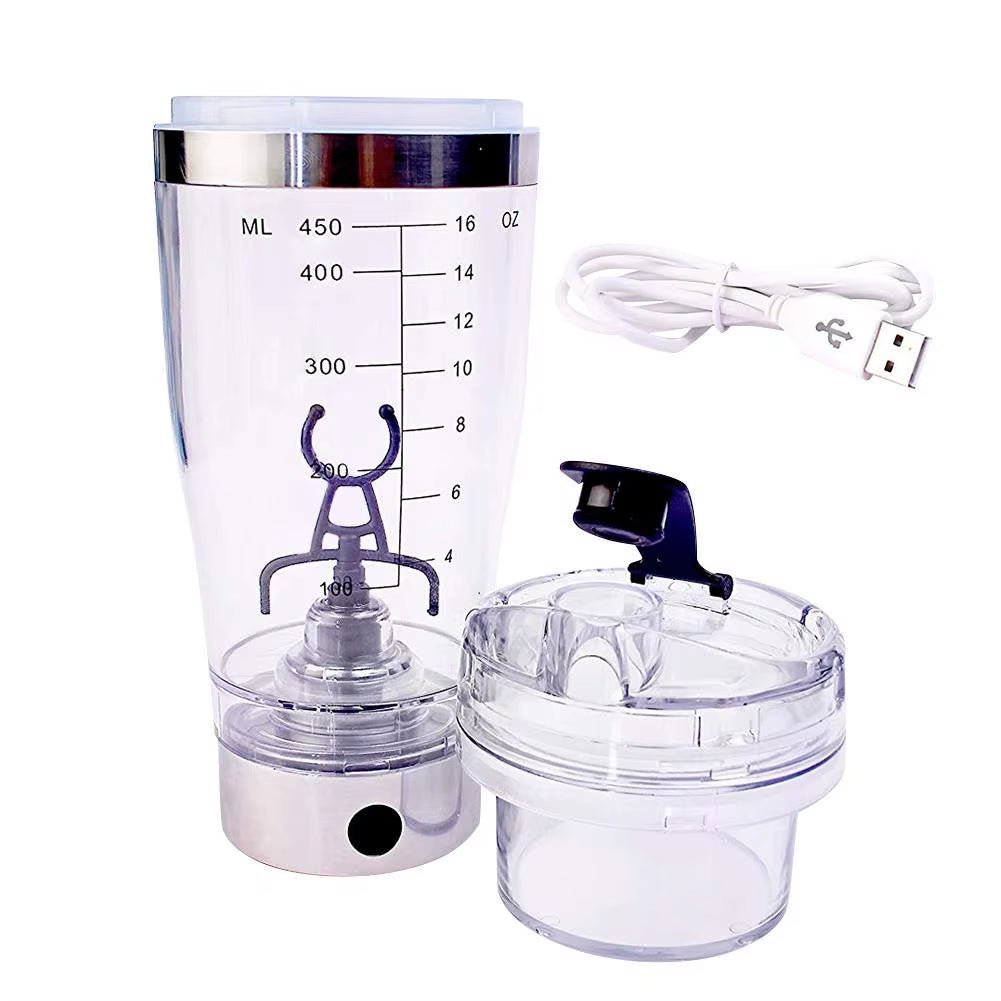 450ML Electric Protein Shaker USB Shaker Bottles Milk Coffee Blender Water Bottle Movement Vortex Tornado Smart Mixer - Serenity Spaces