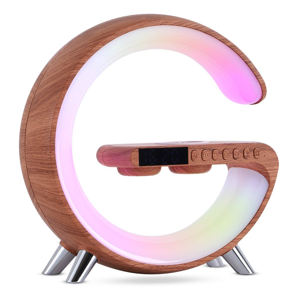 New Intelligent G Shaped LED Lamp Bluetooth Speake Wireless Charger Atmosphere Lamp App Control For Bedroom Home Decor - Serenity Spaces