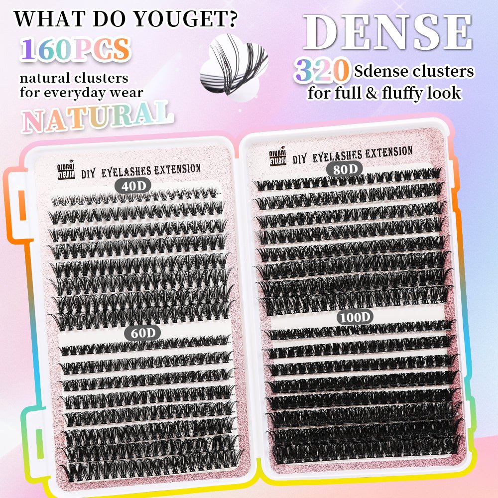 32 Rows Of Eyelashes Book Cluster 640 Segmented Lashes Set - Serenity Spaces