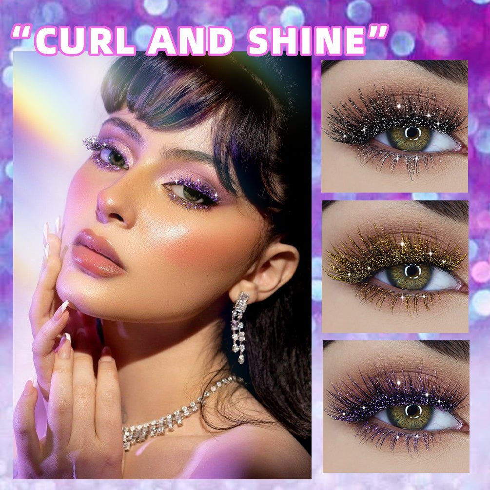 Violet Glitter Lash Mascara Diamond Mascara Thick Shiny Eyelash Curling Extension Makeup Waterproof Fast Dry Sequins Eye Black - Serenity Spaces