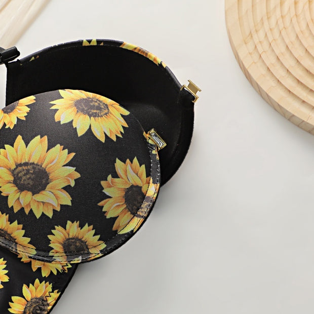 Women's Chrysanthemum Style Sexy Lingerie Set