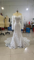Off - shoulder Lace Long Sleeve Fishtail Gown - Serenity Spaces