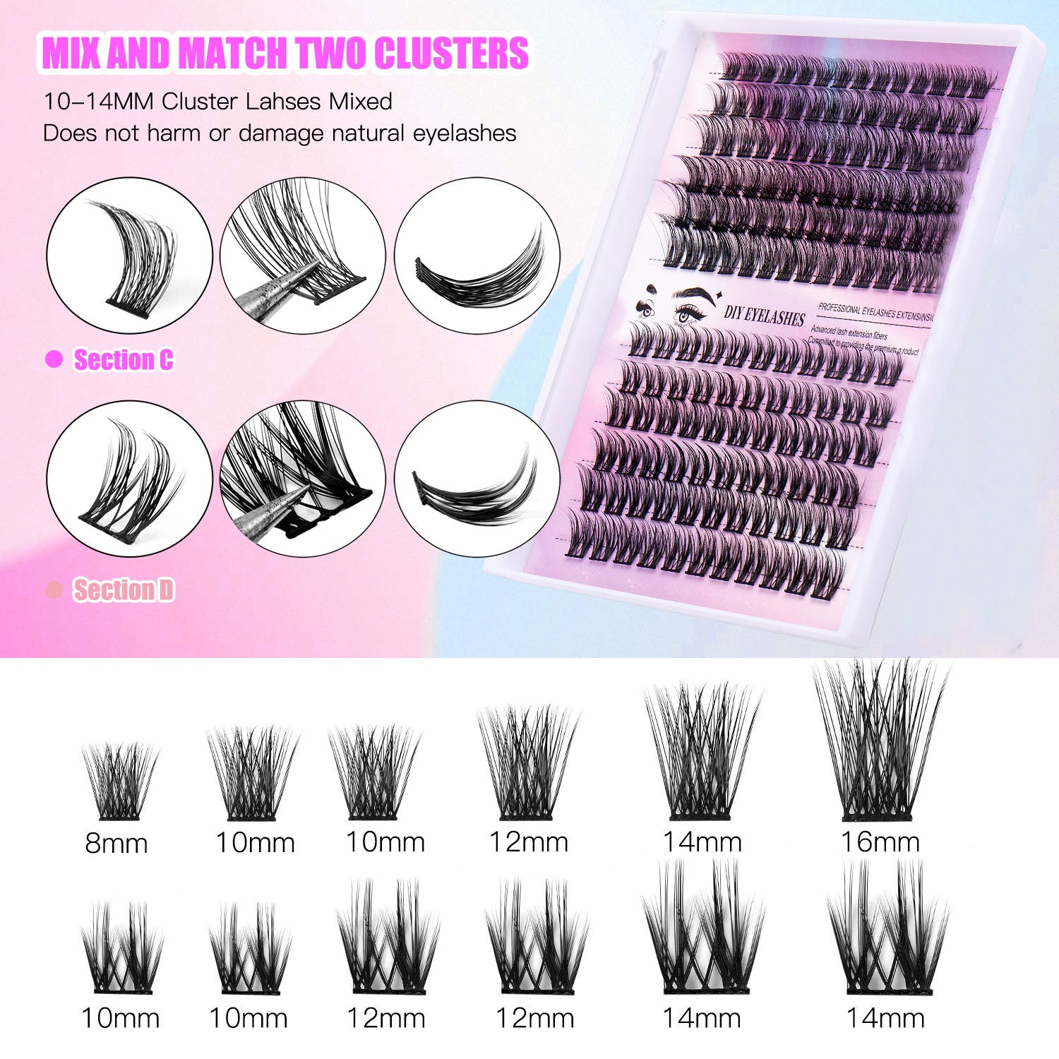 12 Rows Of 150 Segmented Lashes In Clusters - Serenity Spaces
