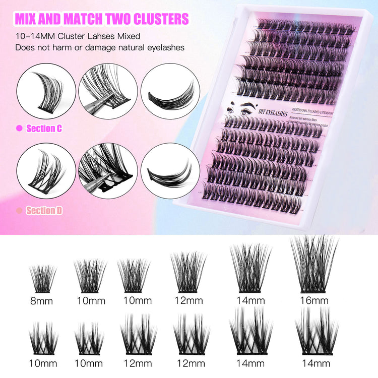 12 Rows Of 150 Segmented Lashes In Clusters - Serenity Spaces