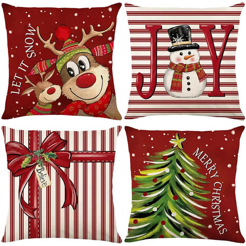 45Cm Christmas Decorations Christmas Cushion Cover Pillowcase 2024 for Home Ornament Xmas New Year Christmas Decor 2025 Home