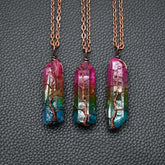 Hot Selling Stone Crystal Pillar Tree Of Life Pendant Ins Fashion Necklace - Serenity Spaces