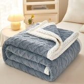 Blanket Double Thickened Warm Coral Fleece Sofa Blanket - Serenity Spaces