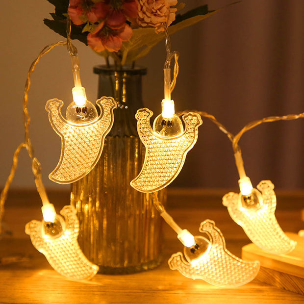 LED String Light, 10Ft Hanging Ghost String Lights Battery Powered Halloween Lights for Halloween Party Indoor Outdoor Thanksgiving Decorations, Yellow