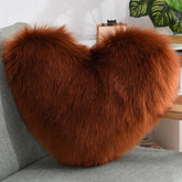 Throw Pillows Heart Shape Long Plush Fluffy Shaggy Cushion Cover Sofa Cushions Decorative Pillow Covers Pillowcase White - Serenity Spaces