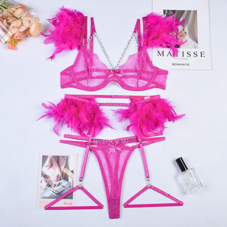 Chains Lace Sexy Lingerie Women Underwear Bra - Serenity Spaces