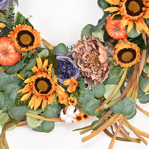 Artificial Fall 28" Floral Wreath for Thanksgiving Day