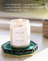 Palo Santo Fall Scented Candle | 8 Oz 45 Hour Long Lasting | Classic Soy Woodwick Fall Candles | Made with Natural Soy | Gifts for Men and Women - Serenity Spaces