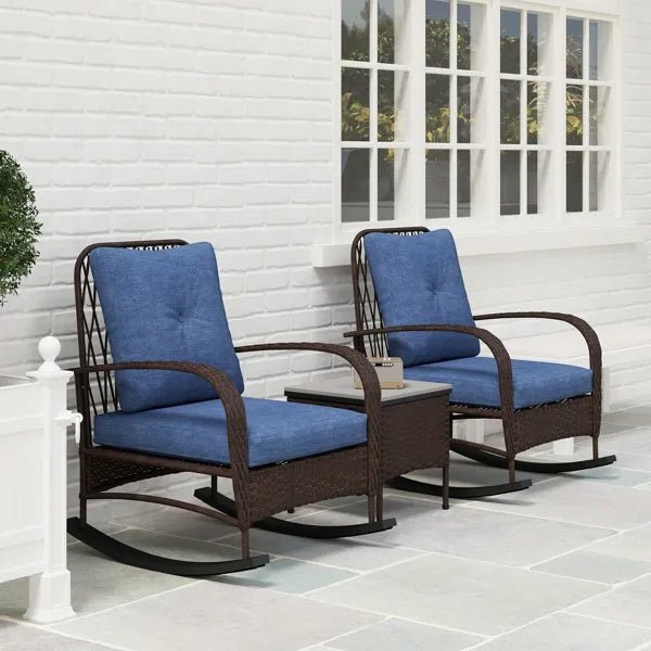Rattan Chaise Lounge Chair, Wicker Patio Furniture Set - Serenity Spaces