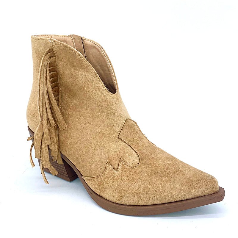 Medium heel thick heel tassel boots - Serenity Spaces