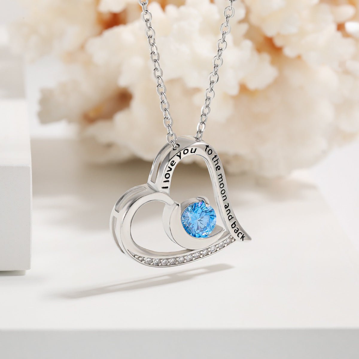 Love Necklace With Rhinestones And Letters Fashion Personality Heart - shaped Necklace Valentine&