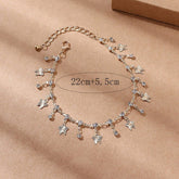Butterfly Tassel Anklet Colorful Oil Necklace Flowers Leaves - Serenity Spaces