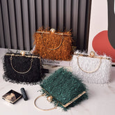 Tassel Handbags Women Dress Party Evening Bag Fashion Luxury Designer Square Bags Crossbody Shoulder Bag Ladies - Serenity Spaces