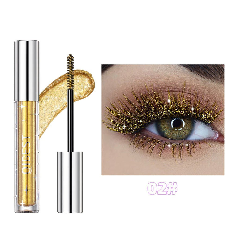 Violet Glitter Lash Mascara Diamond Mascara Thick Shiny Eyelash Curling Extension Makeup Waterproof Fast Dry Sequins Eye Black - Serenity Spaces