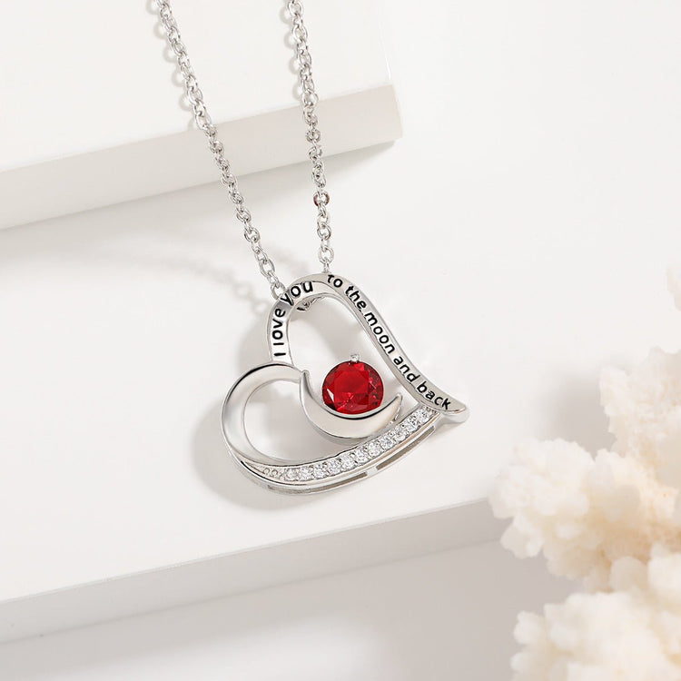 Love Necklace With Rhinestones And Letters Fashion Personality Heart - shaped Necklace Valentine&