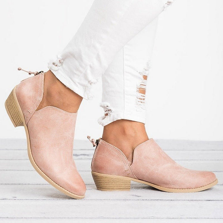 Autumn Women Shoes Retro High Heel Ankle Boots - Serenity Spaces
