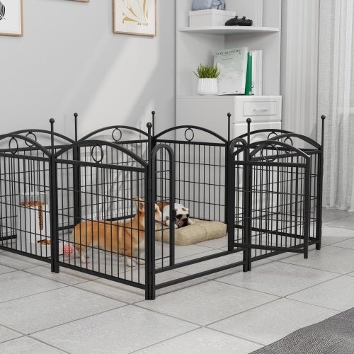 Dog Playpen Indoor 24 Inch 8 Panel Metal Dog Playpen - Serenity Spaces